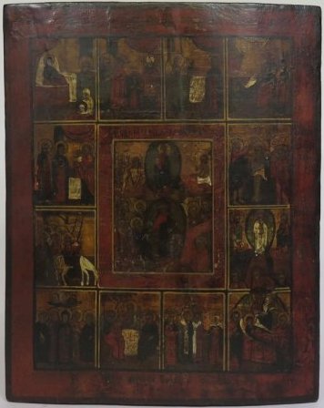 Great Feasts Russian Orthodox Icon, 19th Century (1 of 3)