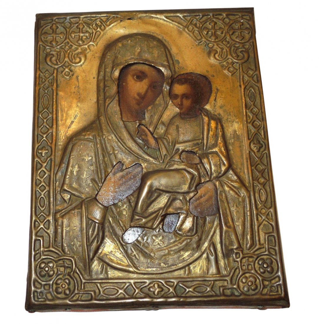 Mother Mary & Child Jesus Russian Icon, 19th Century (1 of 5)