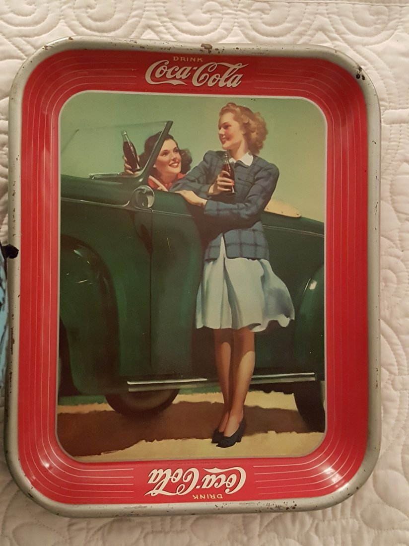 Vintage Coca-Cola Metal Advertising Tray: Item: Vintage Coca-Cola Metal Advertising Tray Brand: The Coca Cola Company Date: 1942 Dimensions: 13.25 x 10.25 x 1.25 Stamp hallmark on base Please note that this lot has a reserve. When you leave a