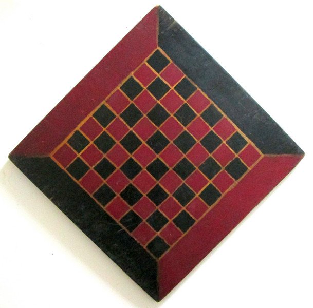 19th C Handmade Painted Checkerboard (1 of 6)