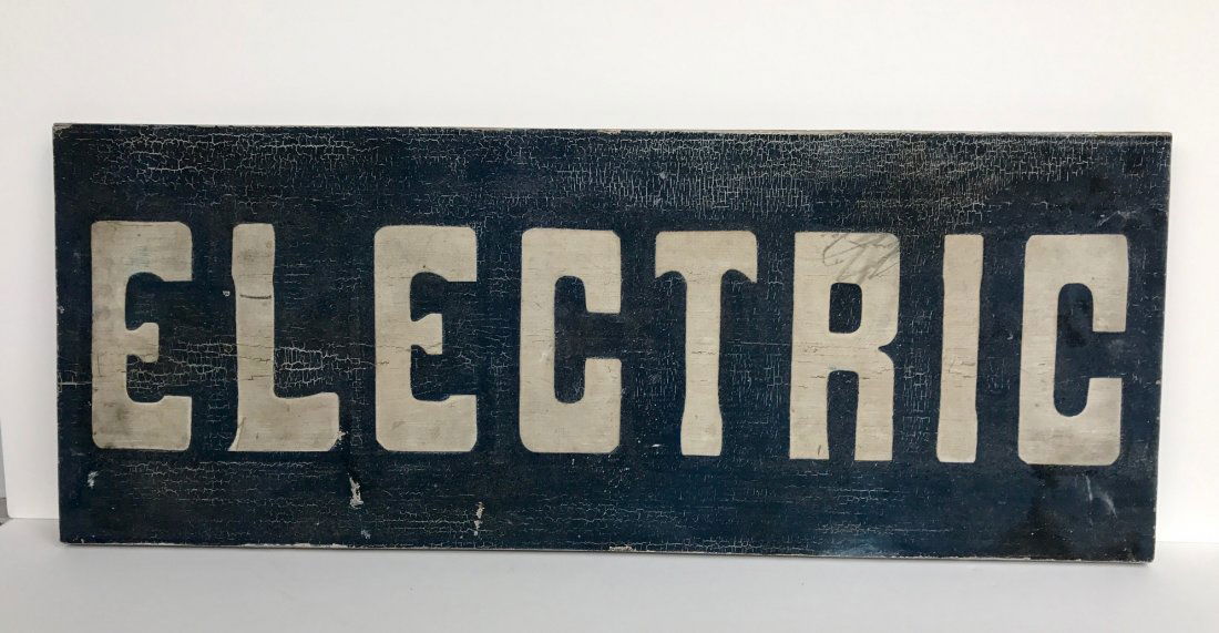 Electric Wood Sign, c 1920 (1 of 1)