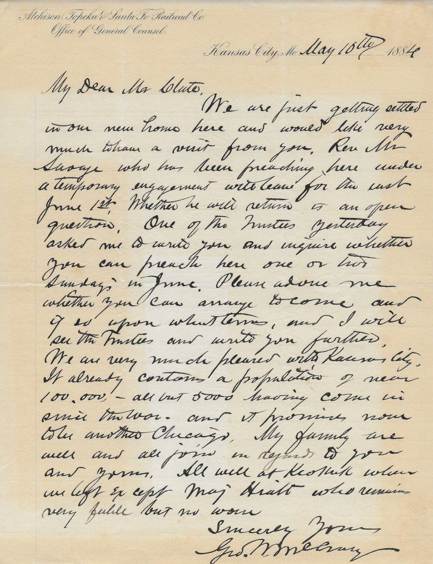 Secretary of War George McCrary Signed Letter, 1884 (1 of 1)