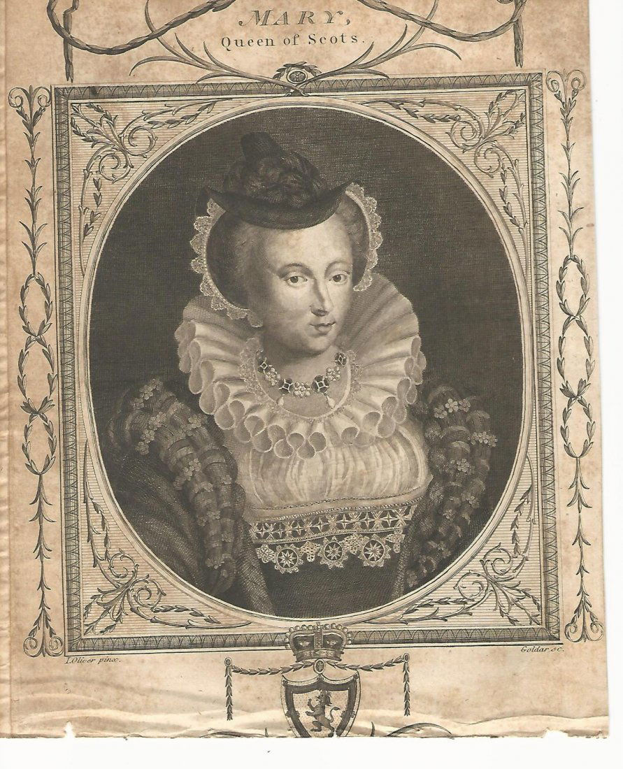 Engraving of Mary Queen of Scots, 1750 (1 of 1)
