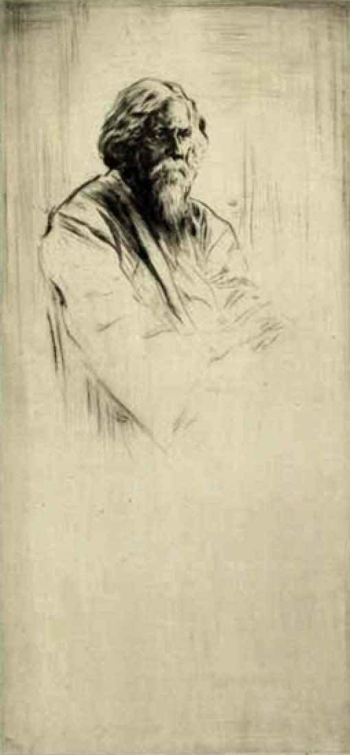 Levon West: Sir Rabindranath Tagore, Drypoint, 1939 (1 of 1)