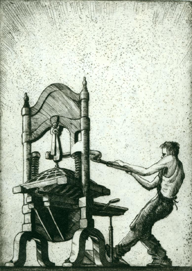 Charles E. Pont: The Block Printer, Etching, 1932 (1 of 1)