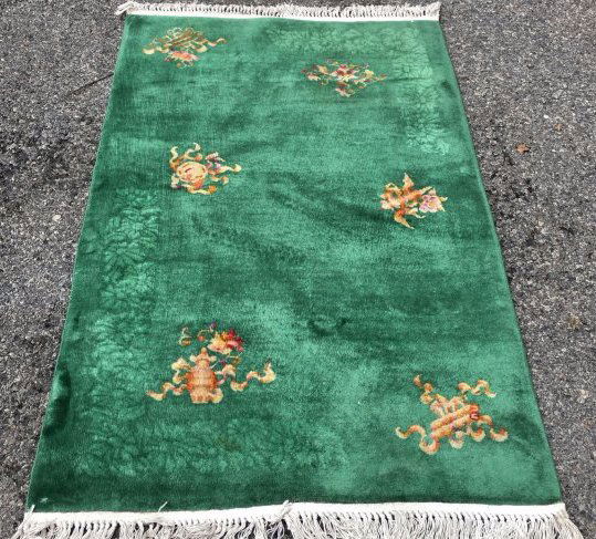 Antique Green Chinese Art Deco Oriental Rug 3x5 (1 of 6)