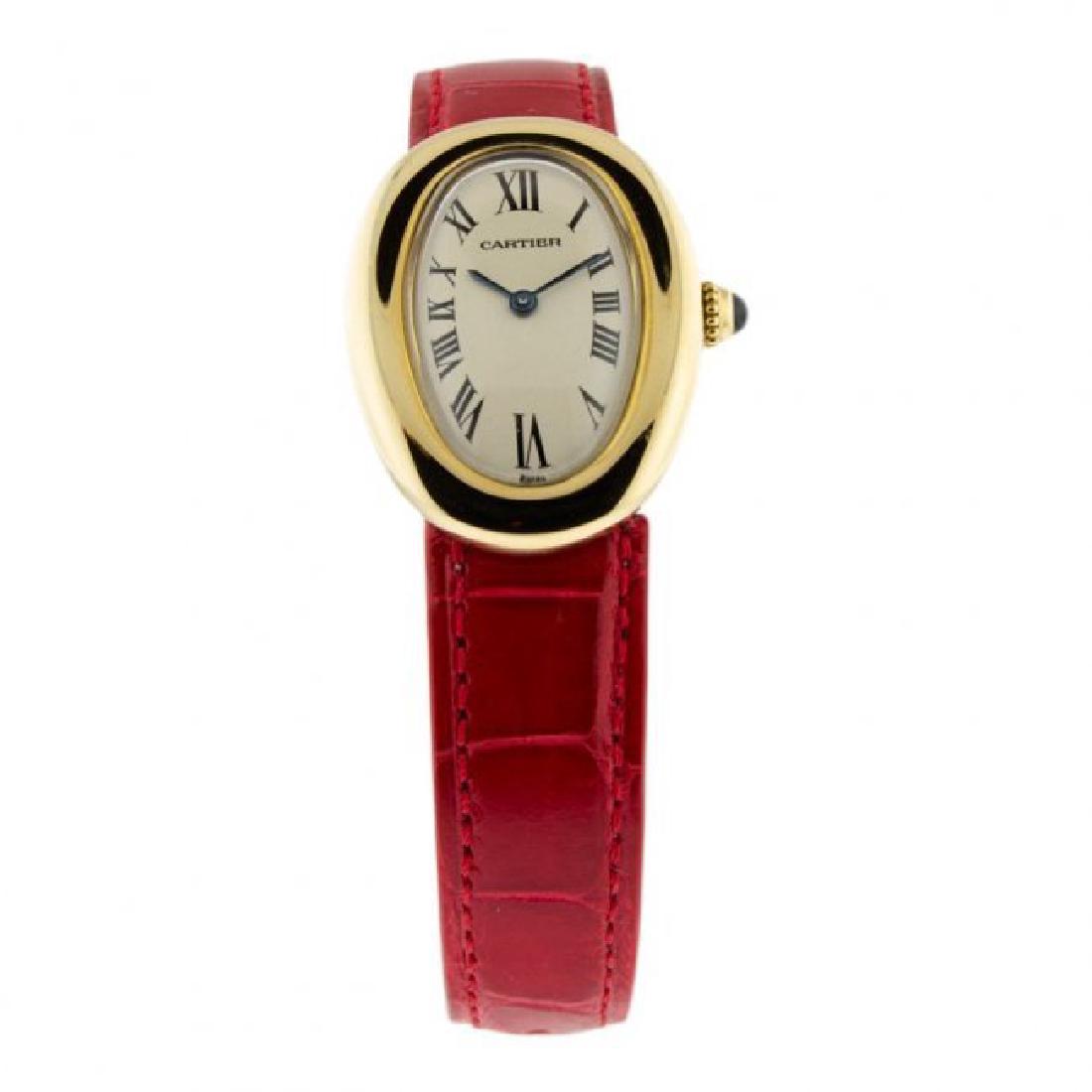 Cartier 18K Gold Curved Case Watch (1 of 5)