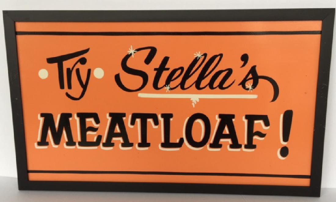 Hand-painted Fiberboard Roadside Diner Sign, 1950s (1 of 3)