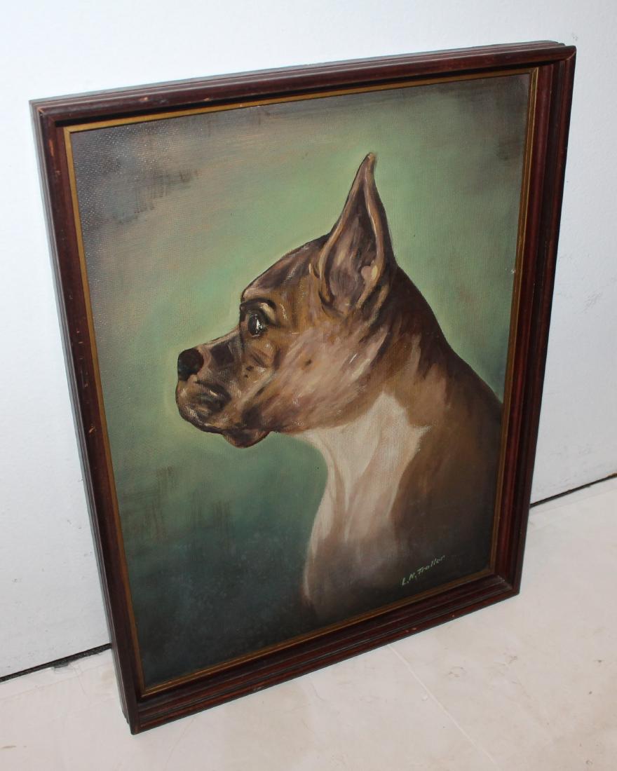 19th Century Signed Bull Dog Oil Painting (1 of 6)