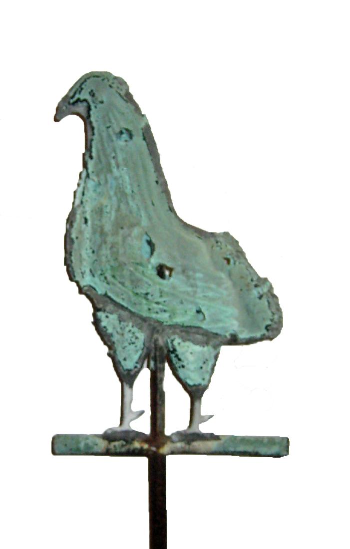Game Cock Copper Weathervane, 19th C (1 of 2)