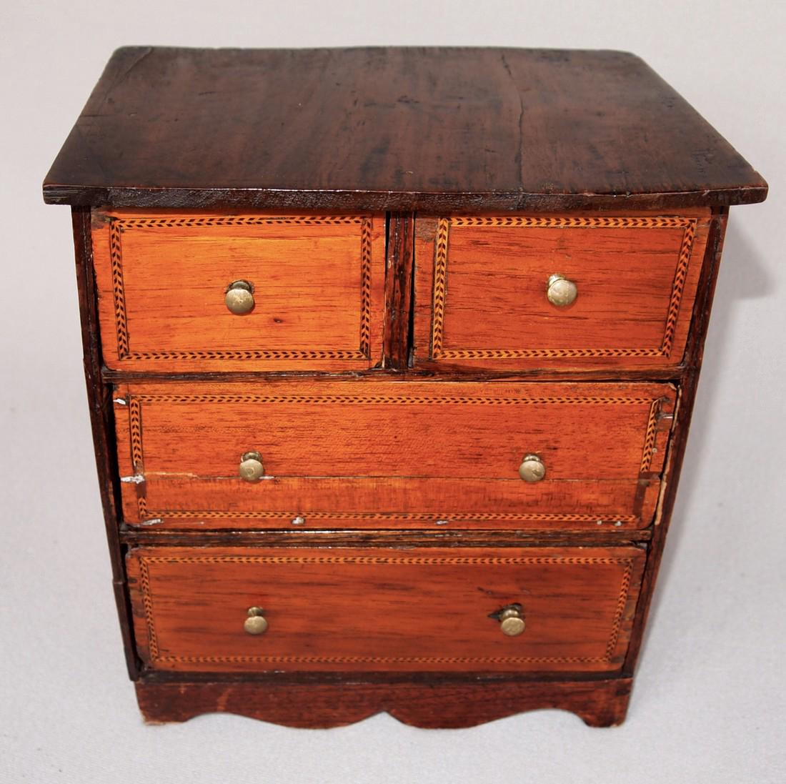 Late 18th C Miniature Apprentice Made Chest (1 of 6)