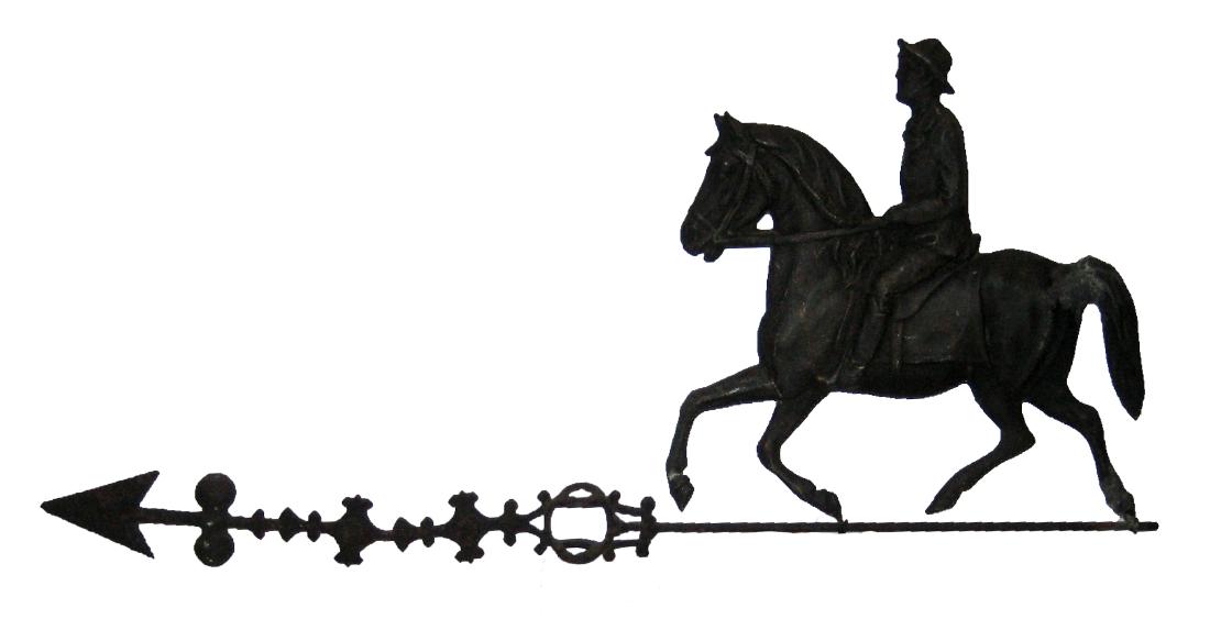 Horse & Rider Copper Weathervane, c 1900 (1 of 7)