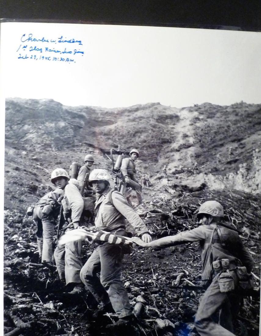 WWll Photo: First Flag Raising, Iwo Jima, 1945 - Signed (1 of 2)