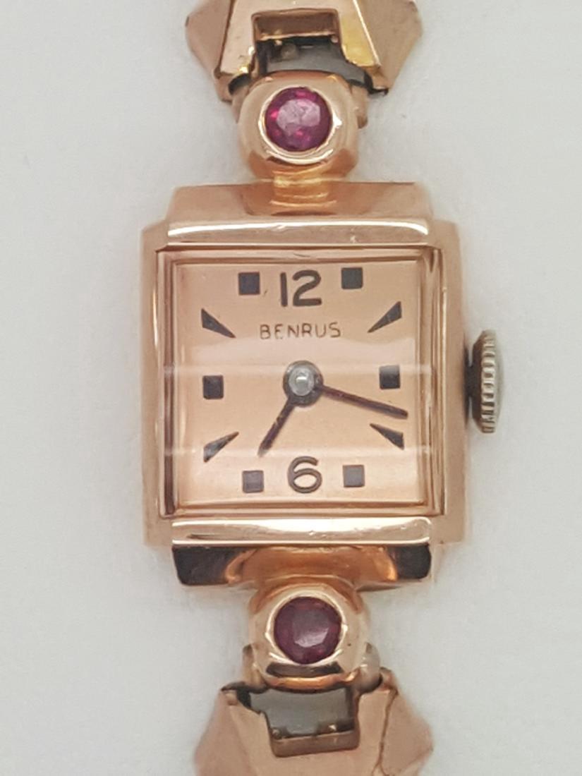 Vintage Benrus 14K Rose Gold Ladies Art Deco Watch (1 of 6)