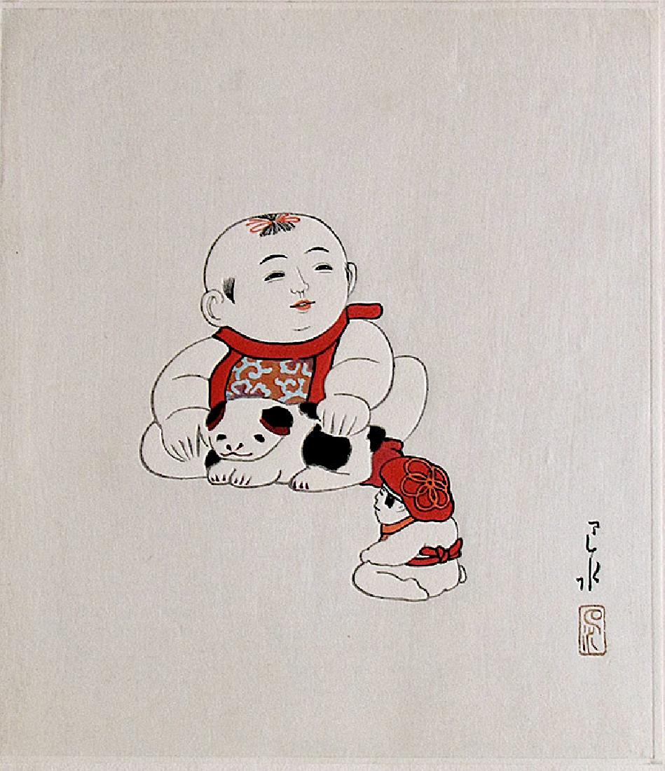 Hasui Kawase: Doll #8: Artist: Hasui Kawase Title: Doll #8 Series: Hasui ningyo gashu (Collection of Doll Pictures by Hasui) Date: 1935 Medium: Japanese Woodblock Print Publisher: Kato Junji Signature: Hasui with artist's s