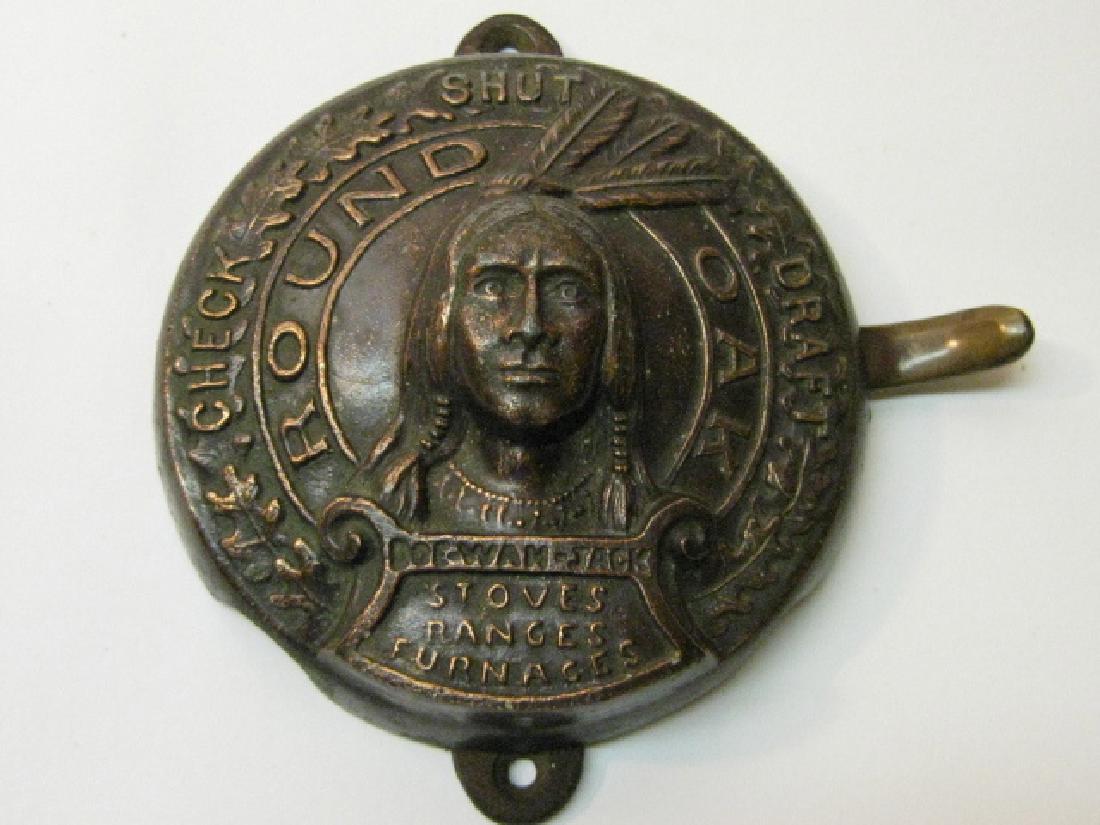 Vintage Round Oak Stove Range Control (1 of 4)