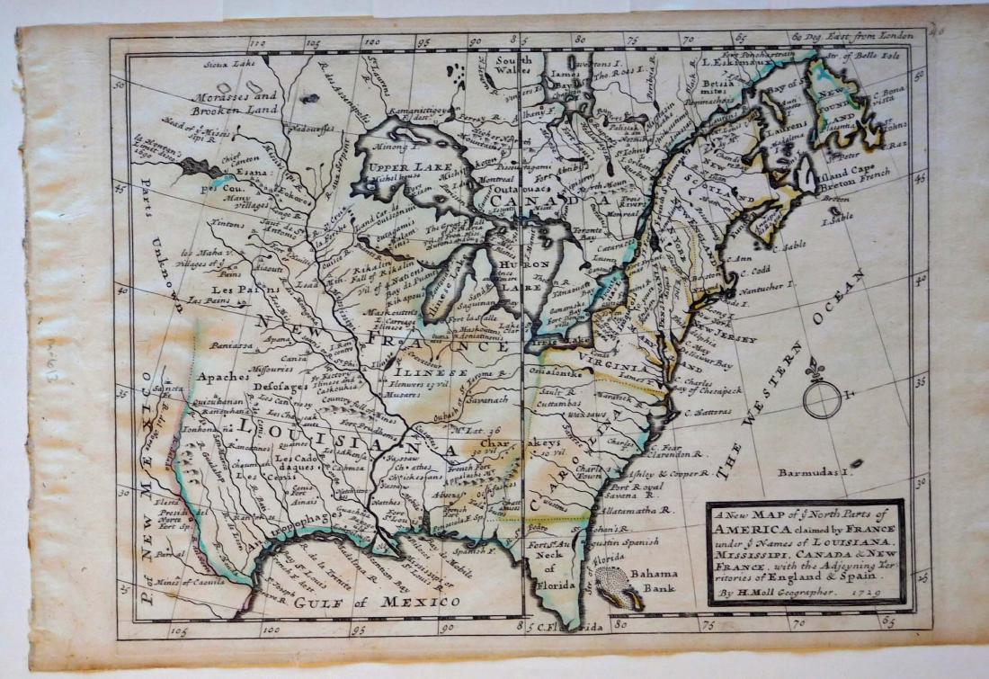 Moll: A New Map of ye North Parts of America,1729 (1 of 1)