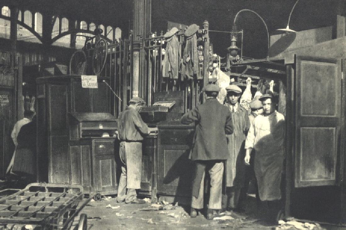 Mario Bucovich: Aux Halles: Print Title: Aux Halles Artist: Mario Bucovich Printing Date: 1928 Medium: Sheet-fed Copperplate Gravure Printing Location: Germany Image Size: 5.5 x 8.5 inches Mario Bucovich was a photographer born 