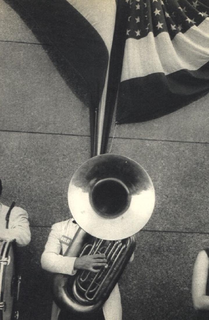 Robert Frank: Political Rally, Chicago: Print Title: Political Rally, Chicago Artist: Robert Frank Medium: Vintage Sheet-fed Gravure Printing Date: 1958 Printed in France Image Size: 4.5 x 6.5 inches Robert Frank (b. 1924) is an American ph