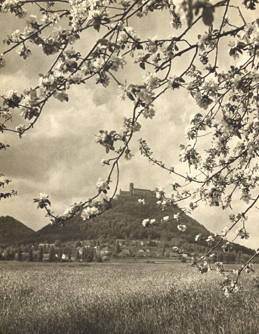 Vilem Heckel: Castle in the Bohemian Central: Print Title: Castle in the Bohemian Central Artist: Vilem Heckel Printing Date: 1956 Medium: Sheet fed Copper plate gravure Printed in Prague Image Size: 8.25 x 10.75 inches Vilem Heckel was a Czech p