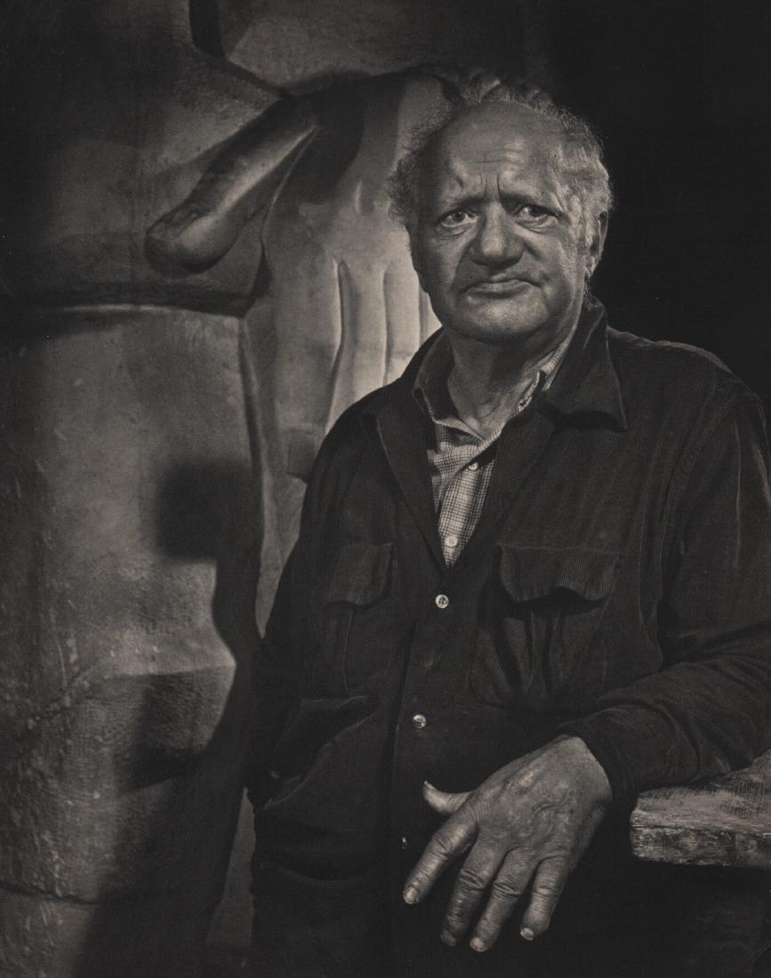 Yousuf Karsh: Sir Jacob Epstein: Print Title: Sir Jacob Epstein Artist: Yousuf Karsh Medium: Sheet-Fed Copperplate Gravure Printer: Enschede, Netherlands Printing Date: 1967 Image Size: 9 x 12 inches Yousuf Karsh (1908-2002) was an A