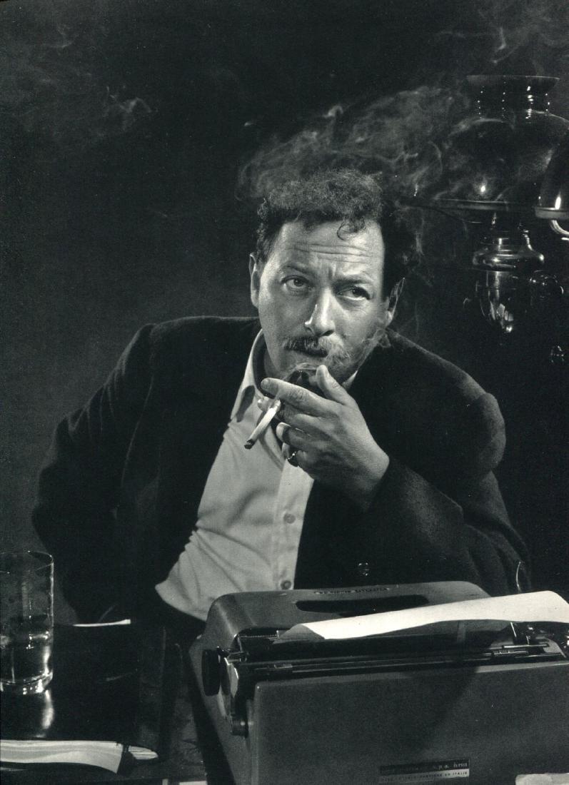 Yousuf Karsh: Tennessee Williams: Print Title: Tennessee Williams Artist: Yousuf Karsh Medium: Sheet-Fed Copperplate Gravure Printer: Enschede, Netherlands Printing Date: 1967 Image Size: 9 x 12 inches Yousuf Karsh (1908-2002) was an