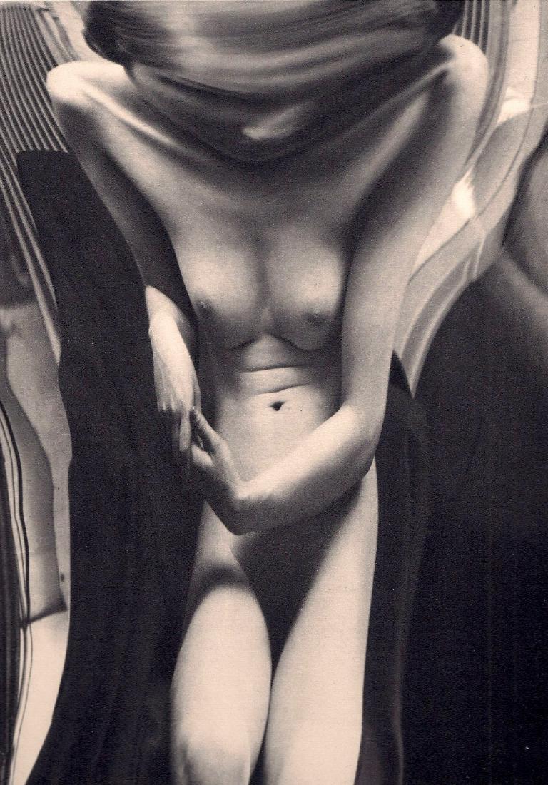 Andre Kertesz: Distorted Nude: Print Title: Distorted Nude Artist: Andre Kertesz Medium: Vintage Sheet-Fed Gravure Printing Date: 1935 Printer: La Neogravure, France Image Size: 6.5 x 9 inches Andre Kertesz, born Kertesz Andor, was