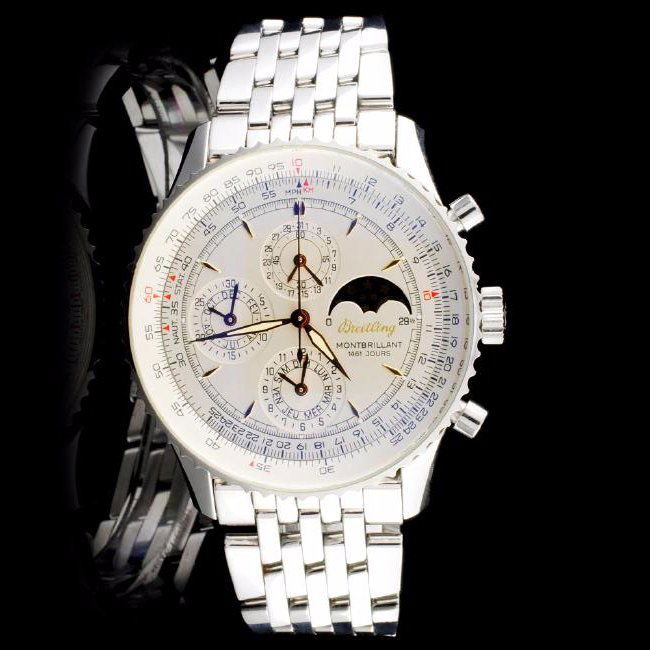 Breitling Steel Montbrilliant Moonphase Wristwatch (1 of 6)