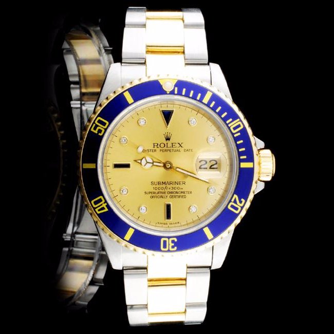 Rolex Stainless Steel Submariner Serti Wristwatch (1 of 5)