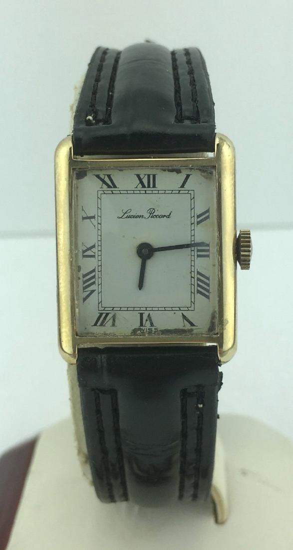 Vintage Lucien Piccard 14K Gold Square Watch (1 of 6)