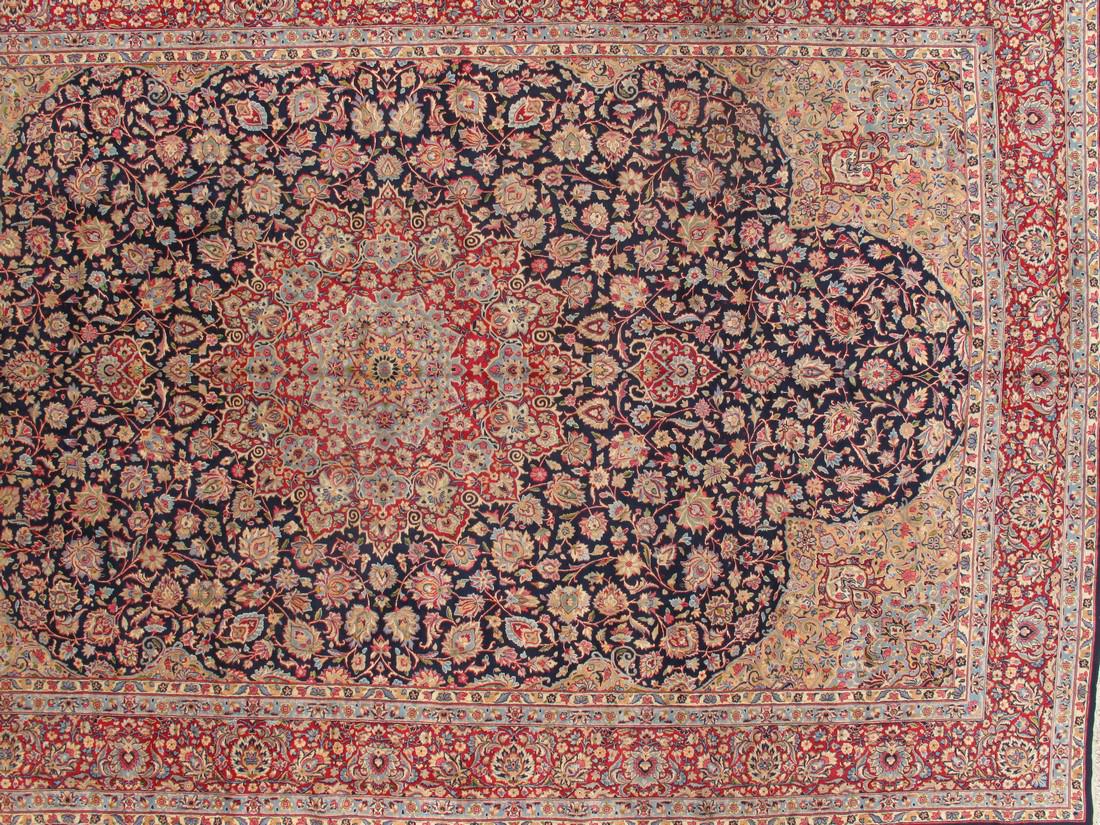 Rare Antique All Over Design Lavar Kerman Rug 12x18: Rug: Rare Antique All Over Design Lavar Kerman Rug Size: 11 feet 11 inches x 17 feet 10 inches This is a very rare all over design handmade Persian antique Lavar Kerman Rug. The main color is navy blu