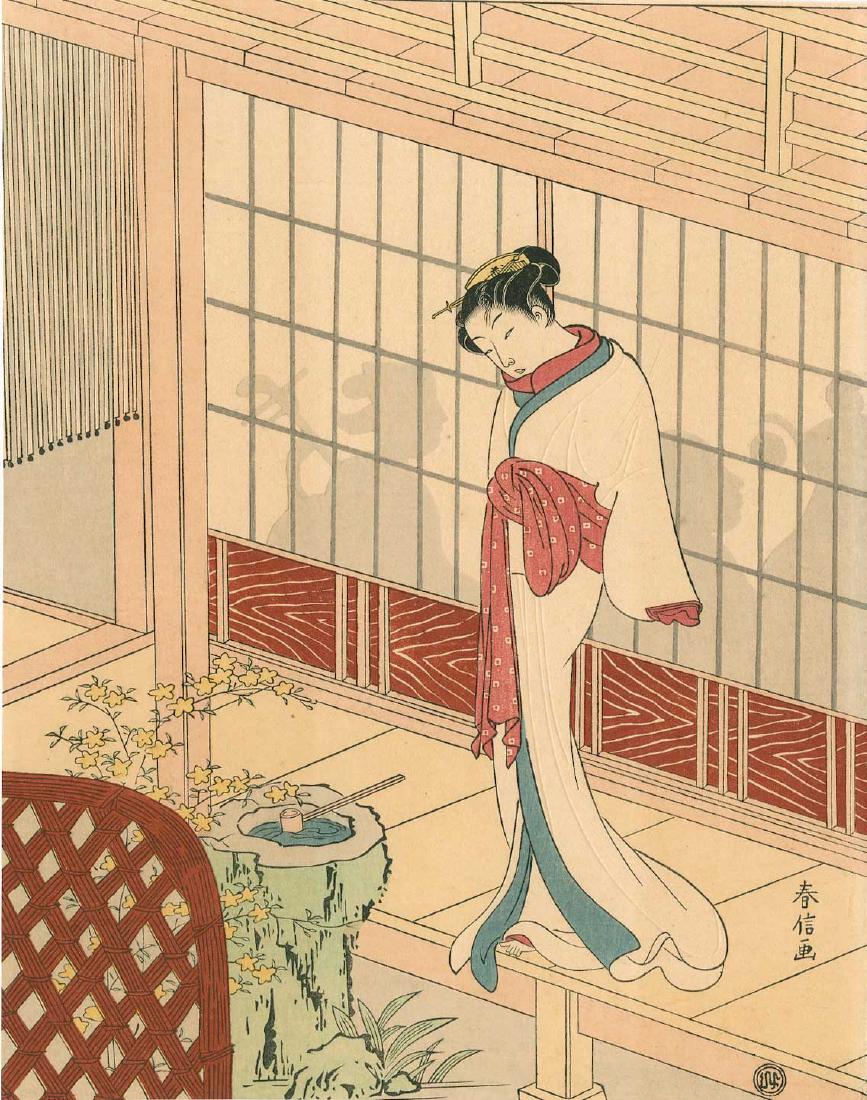 Suzuki Harunobu: Beauty at the Veranda (1 of 2)