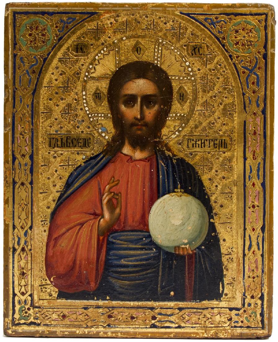 Christ Pantocrator Russian Icon, 1900 (1 of 2)