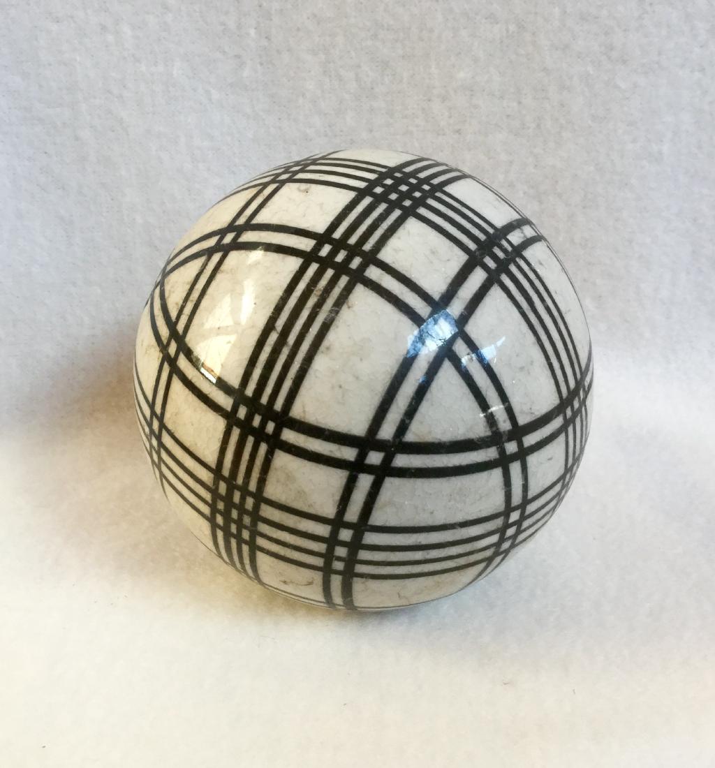Parlor Game Ceramic Carpet Ball, 19th C (1 of 4)