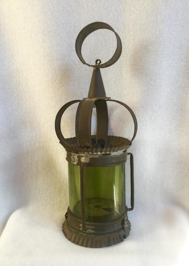 Tin & Glass Skaters Lantern, 19th C (1 of 5)