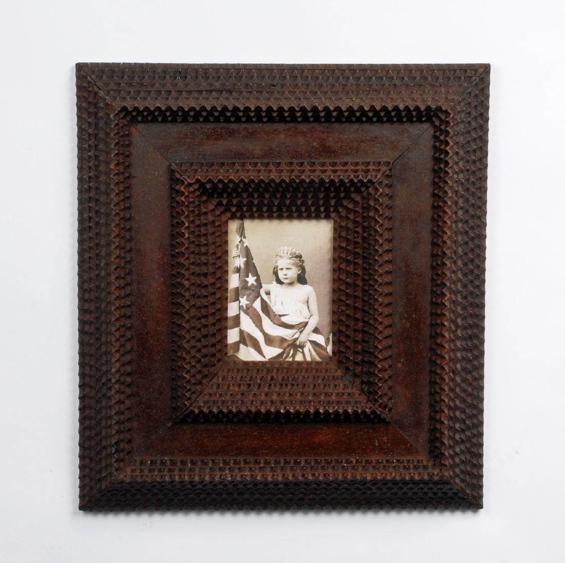 Deeply Layered Tramp Art Portrait Frame c 1900 (1 of 4)