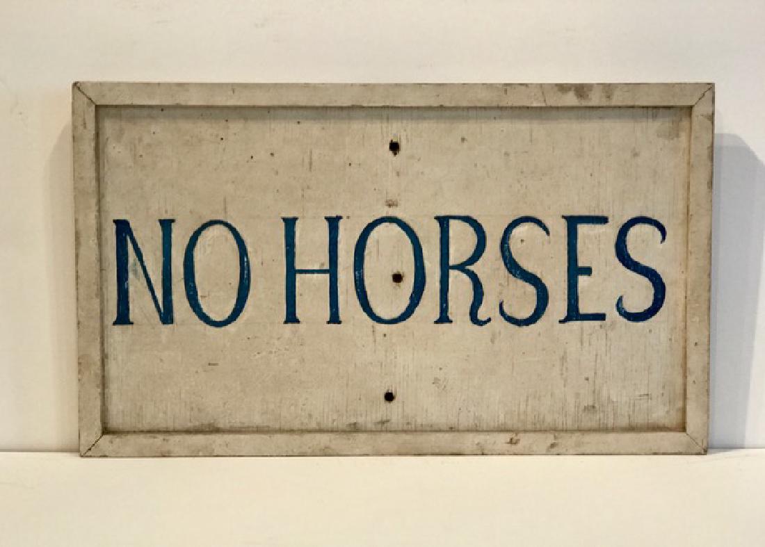 New York Wood No Horses Sign c 1940 (1 of 4)