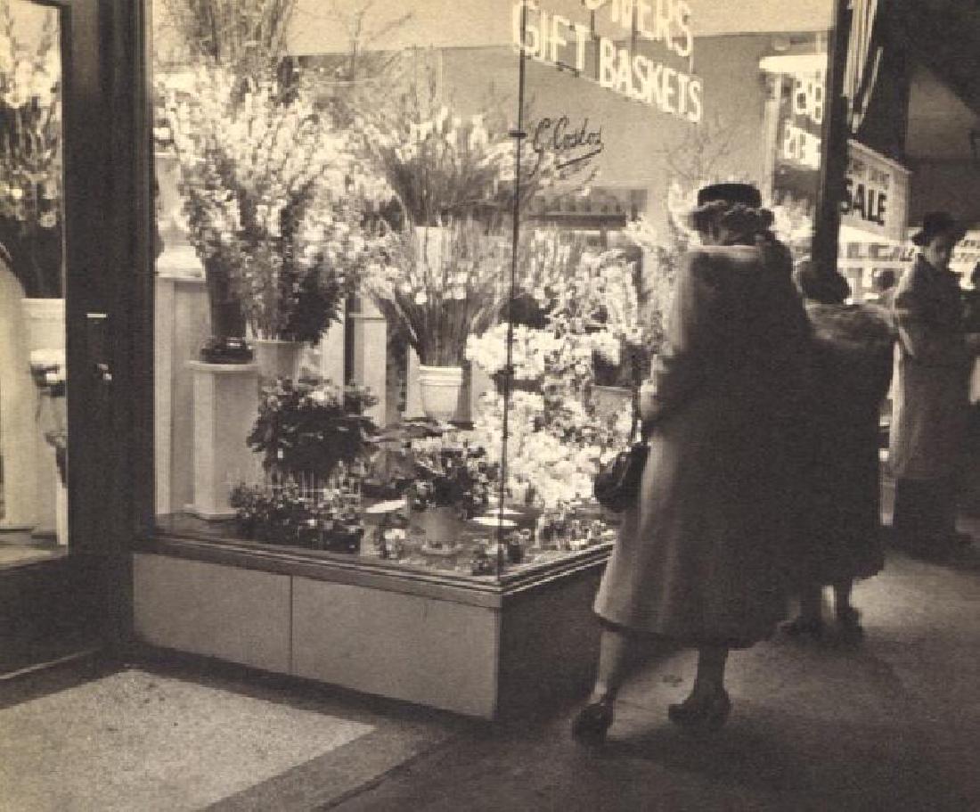 Berenice Abbott: Window Shopping, 8th St: Print Title: Window Shopping, 8th St Artist: Berenice Abbott Medium: Vintage Sheet-fed Gravure Printing Date: 1949 Printer: Hadden Craftsmen, New York Image Size: 6 x 5 inches Berenice Abbot, original