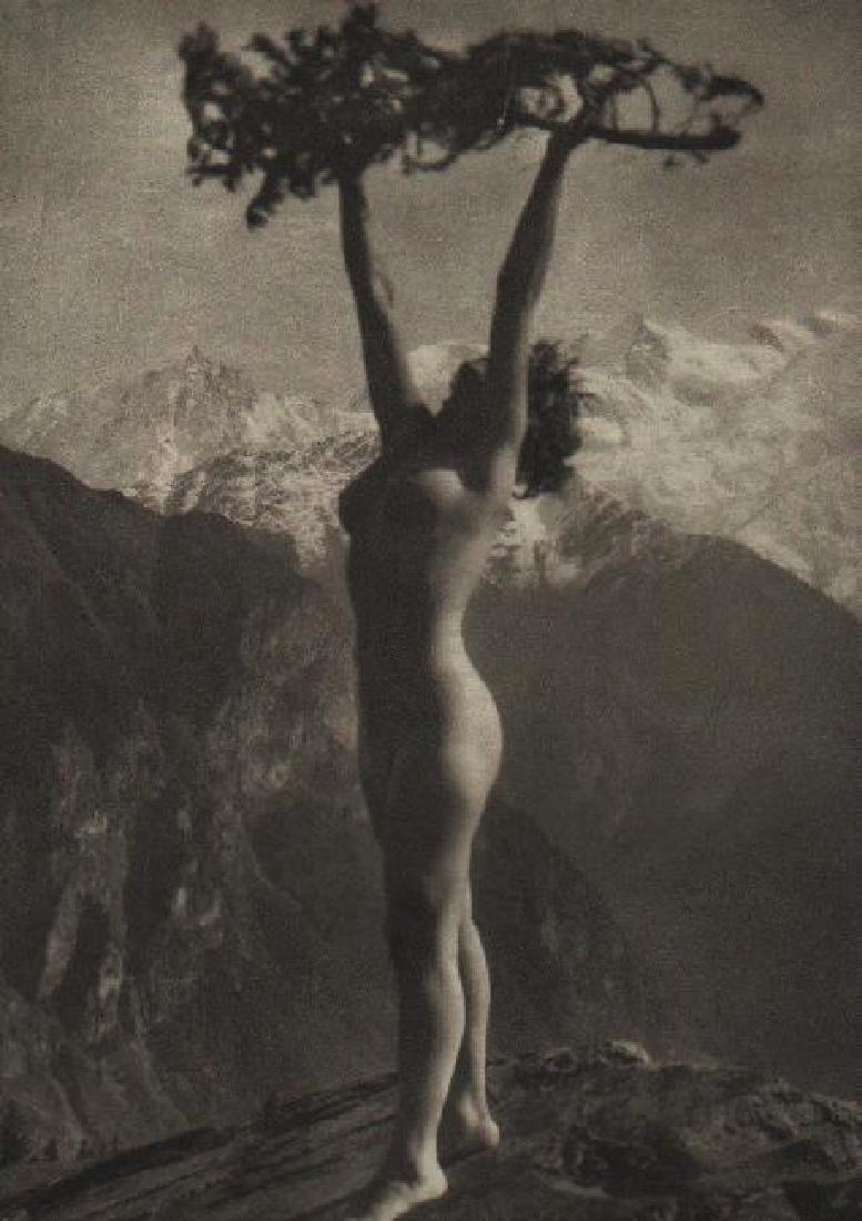 G.L. Arlaud: Etude de Nu - Le Sapin: Print Title: Etude de Nu - Le Sapin Artist: G.L. Arlaud Printing Date: 1920 Printer: Horos Editions, Paris Medium: Vintage Hand-Pulled PhotoGravure Image Size: 6 x 8 inches Paper: 10 x 16 inches No Re