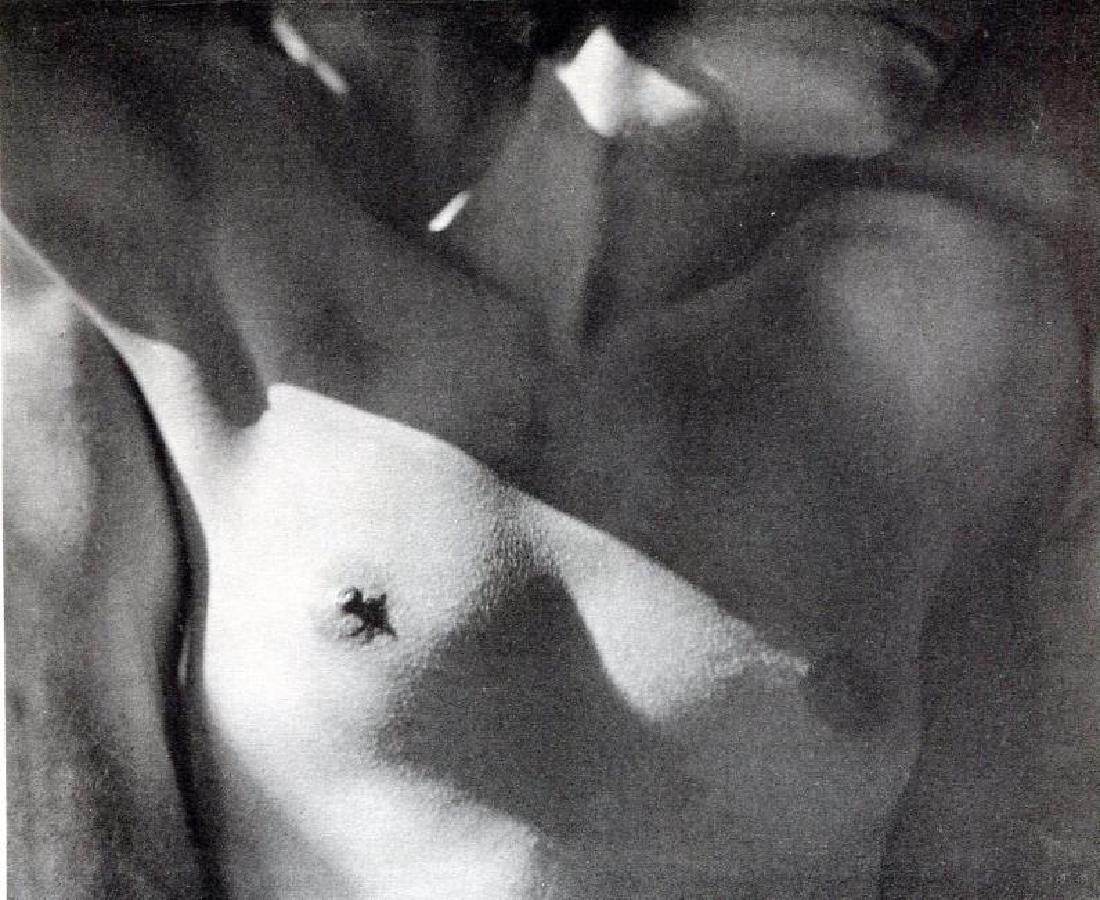 Imogen Cunningham: Torso: Print Title: Torso Artist: Imogen Cunningham Printing Date: 1926 Medium: Vintage Collotype Printer: Meriden Gravure Co., U.S.A. Edition limited to 1750 Image Size: 7 x 6 inches Imogen Cunningham (1883