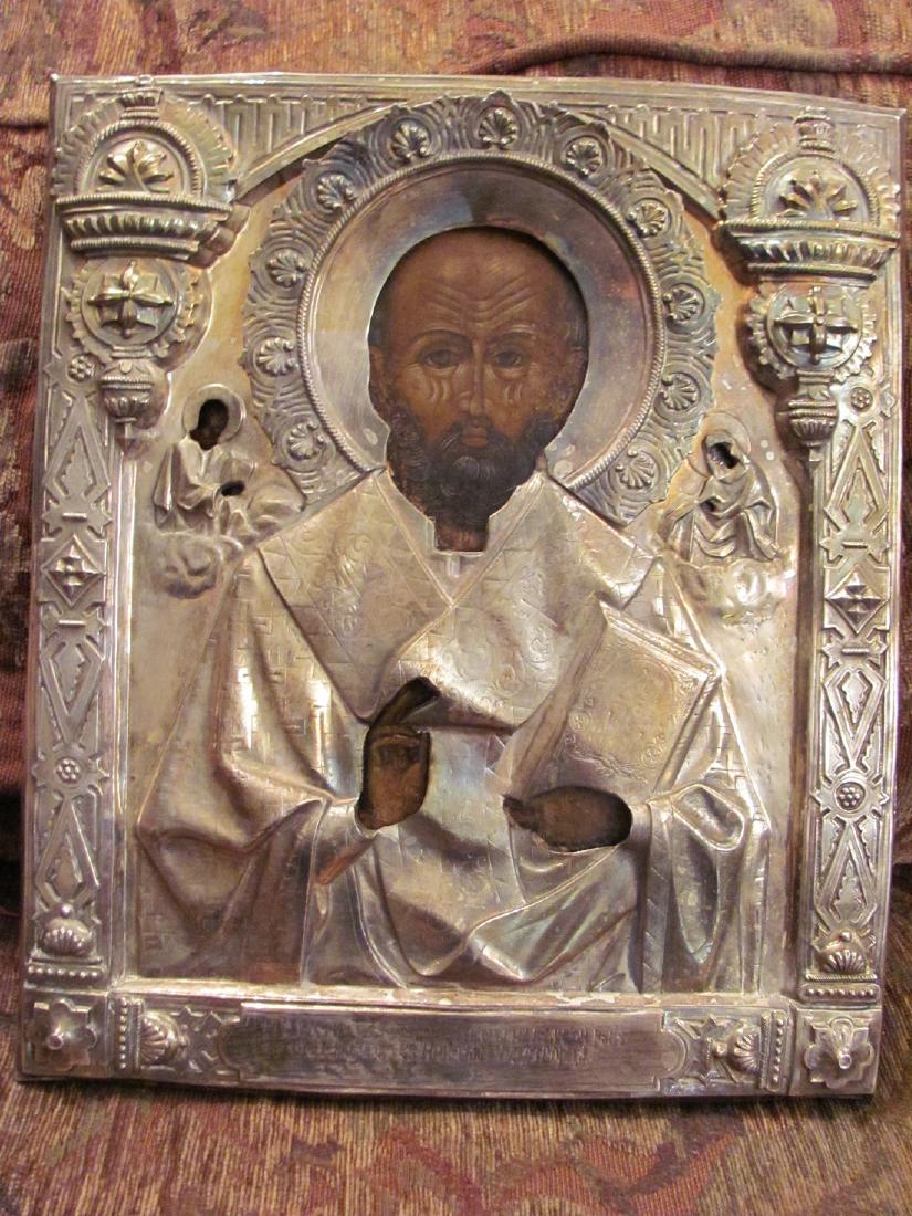 St. Nikolas Russian Icon 19th C (1 of 4)