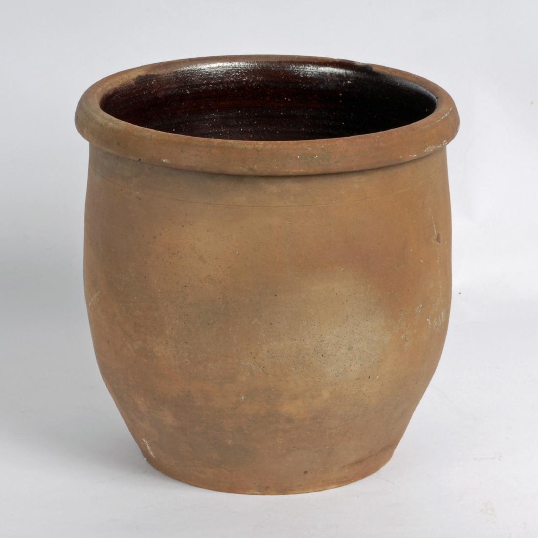 Late 19th C Redware Flower Pot (1 of 5)