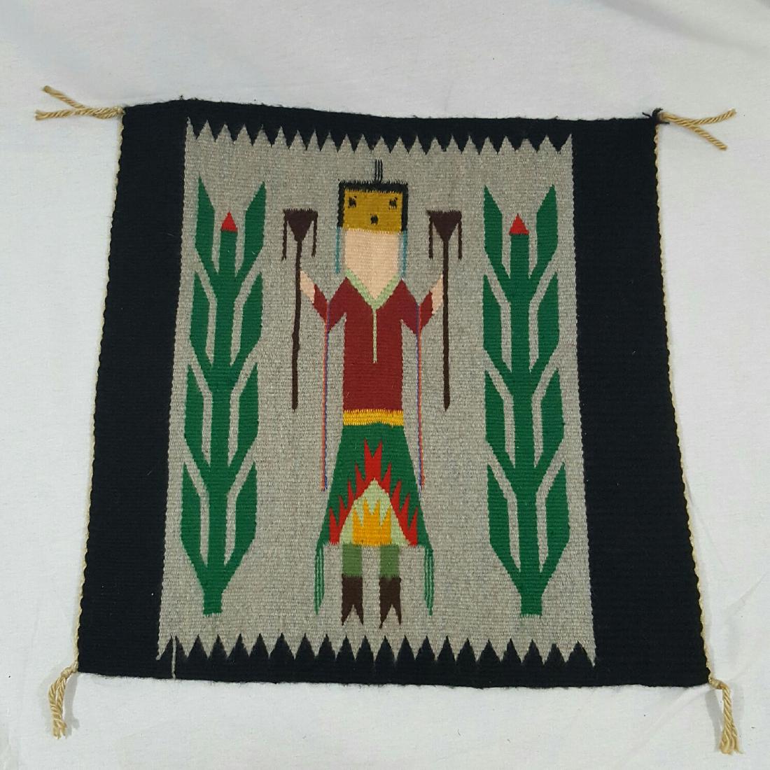 Navajo Woven Yei Mat Ca 1950 (1 of 3)