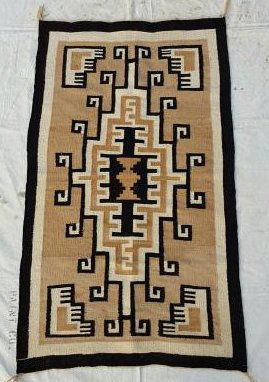 Navajo Two Grey Hills Woven Rug Ca 1940. (1 of 4)