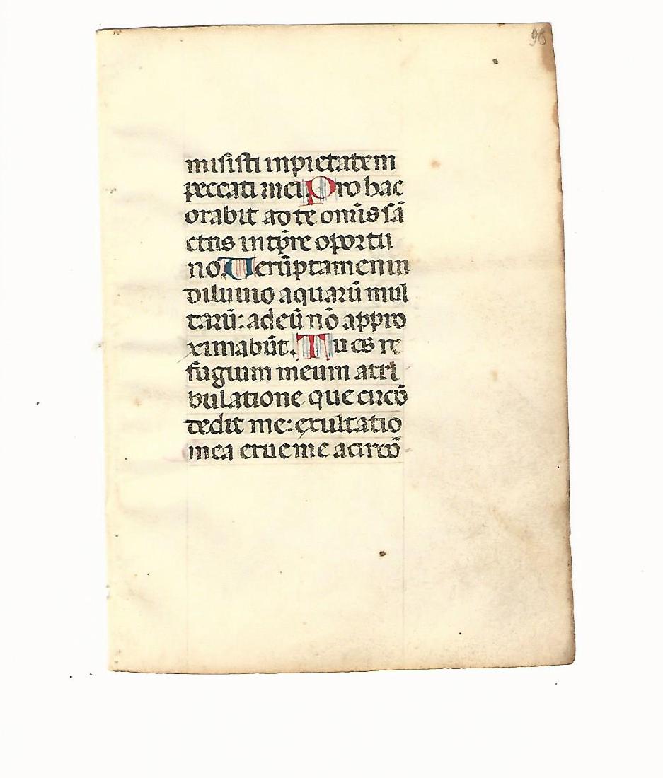 Medieval Vellum Manuscript Leaf, 15th C (1 of 2)