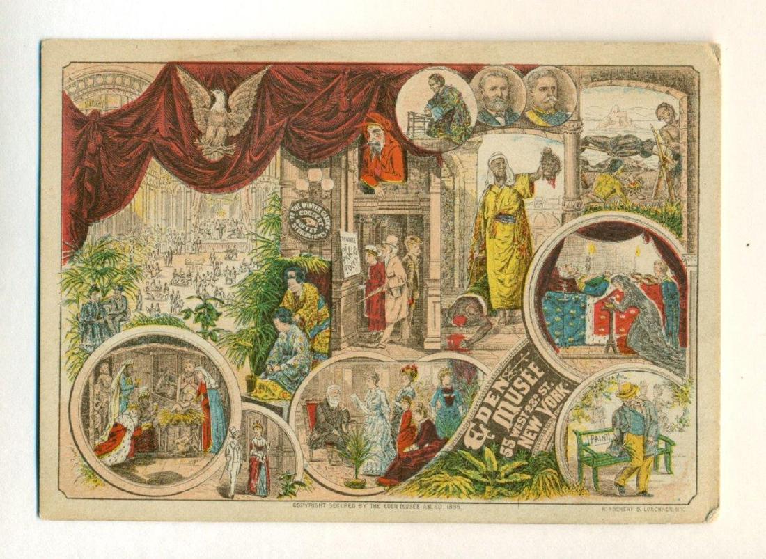 Antique NYC Eden Wax Museum Ad Trade Card, 1885 (1 of 2)