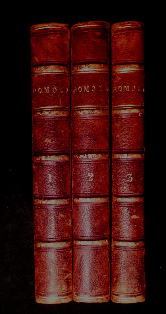 Romola by George Eliot: Book Title: Romola Author Name: George Eliot Binding: Half-Leather Book Condition: Very Good Publisher: London Smith, Elder and Co. Publishing Date: 1863 One of George Eliot's most ambitious and imagi