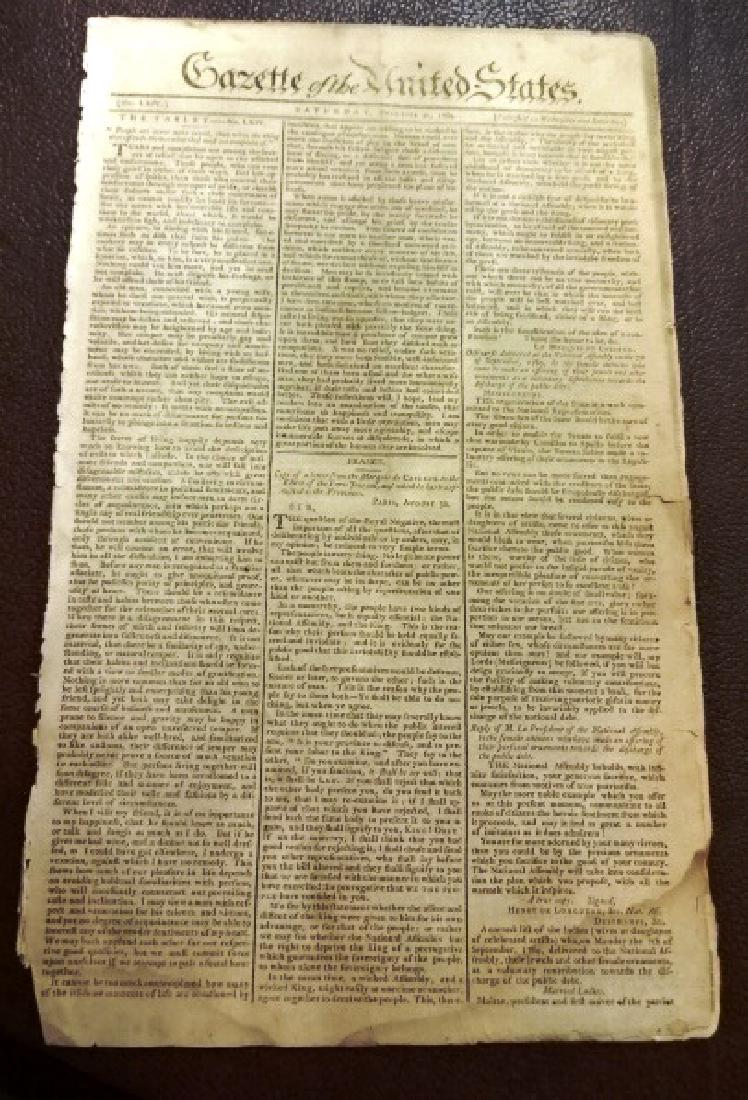 Gazette of the U.S., John Adams George Washington, 1789 (1 of 6)