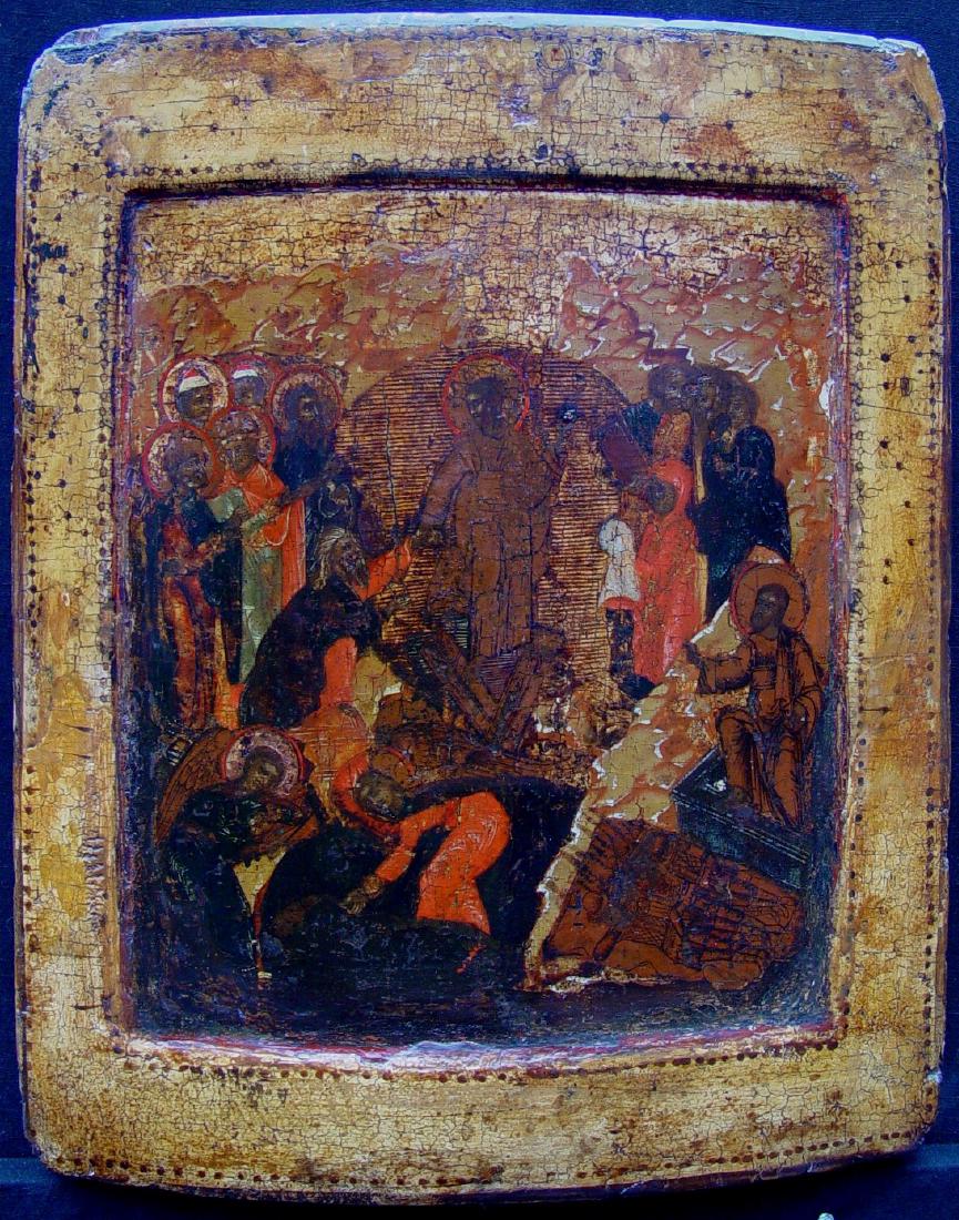 Descent into Hell Russian Icon, 1600 (1 of 4)
