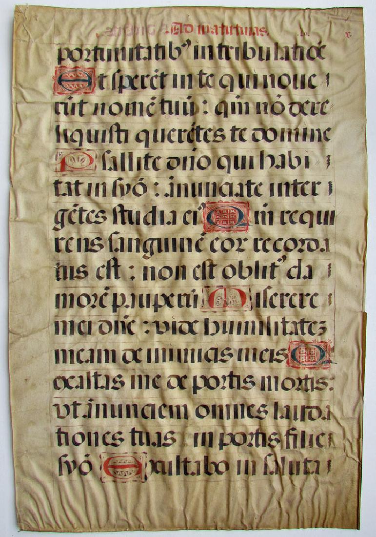 16th Century Hand Written Vellum Leaf (1 of 8)